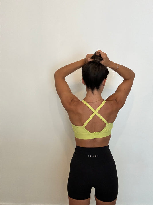 Cross-back bra - Lime