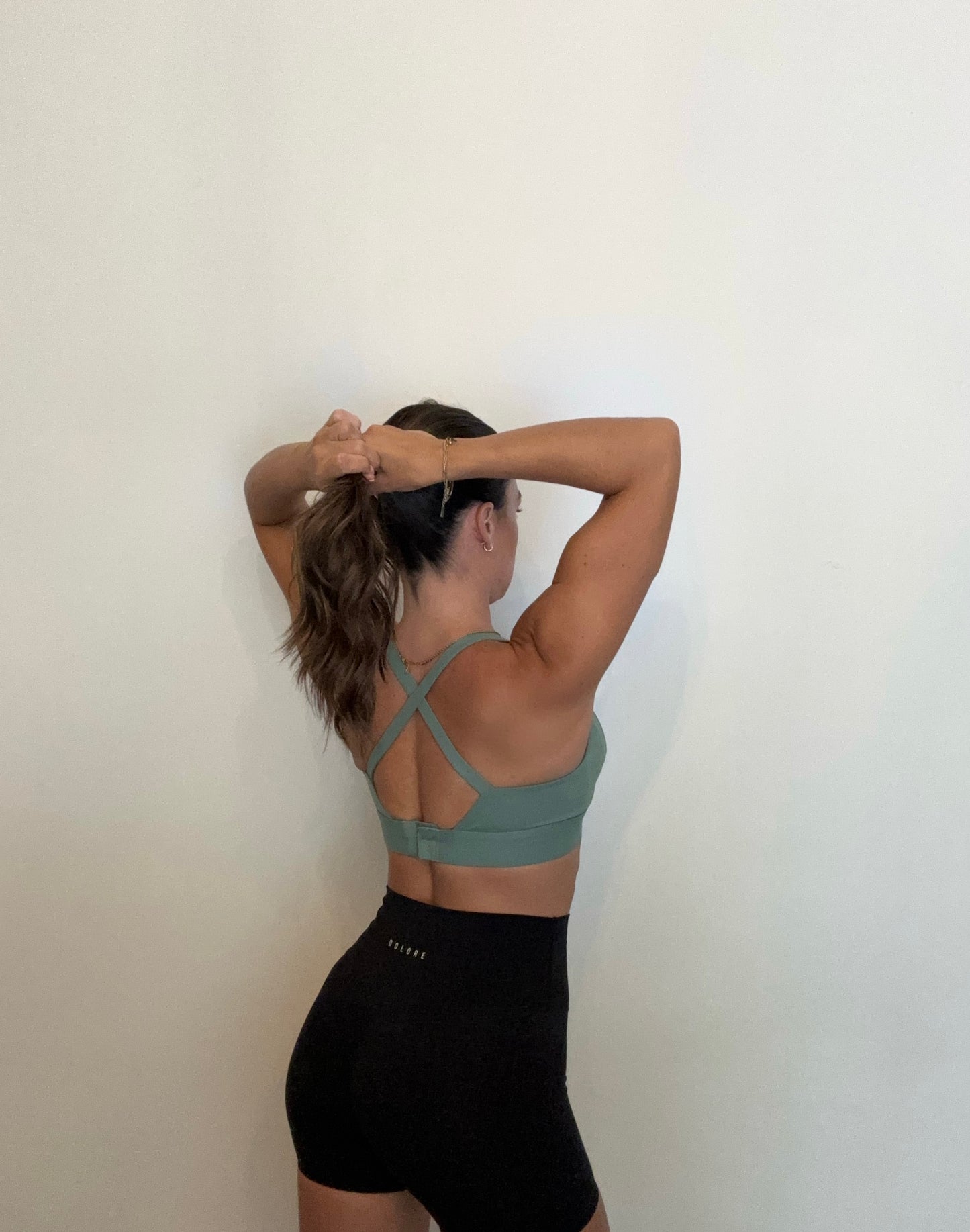 Cross-back bra - Sage