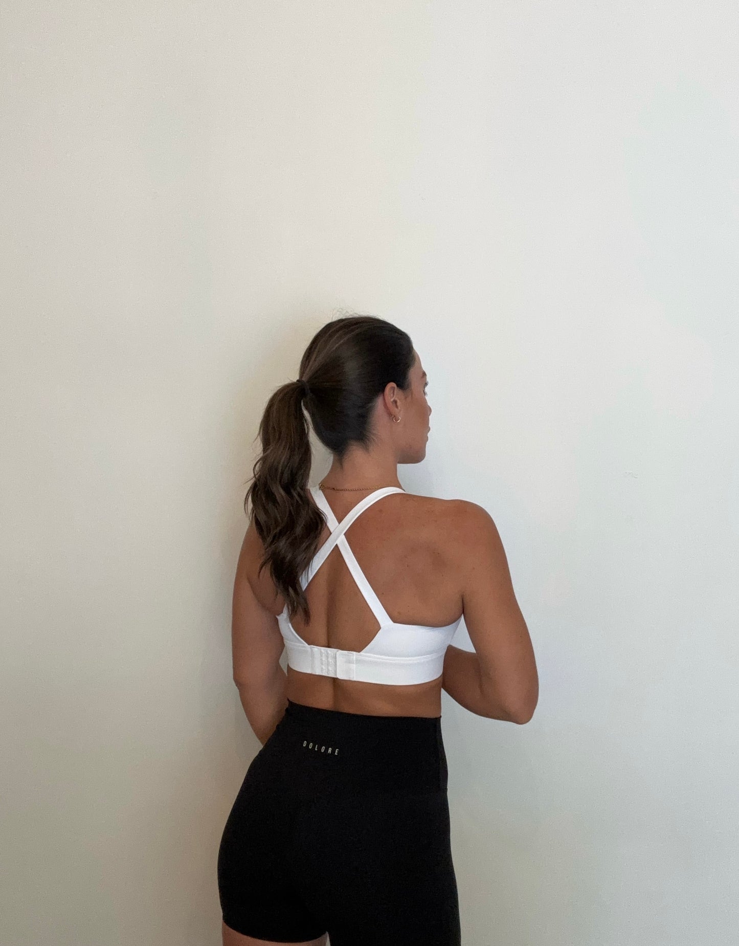 Cross-back Bra - White